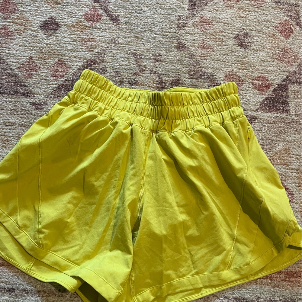 Lululemon Athletica Mustard/Green Yellow Athletic Shorts